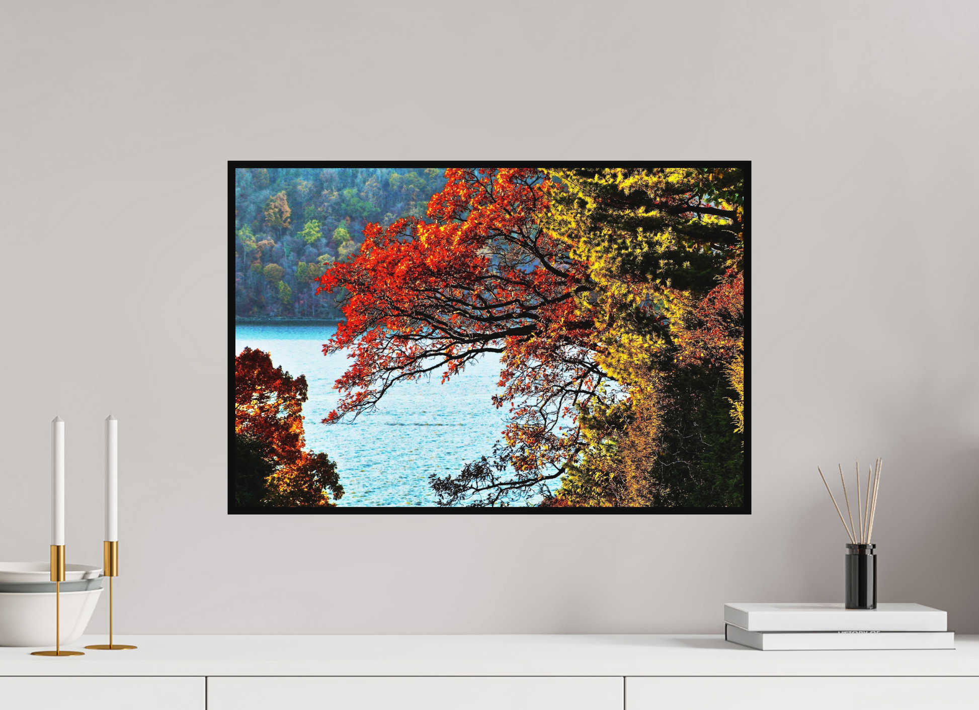 23.7 x 16″, Matte Autumn On Hudson Metal Wall Art