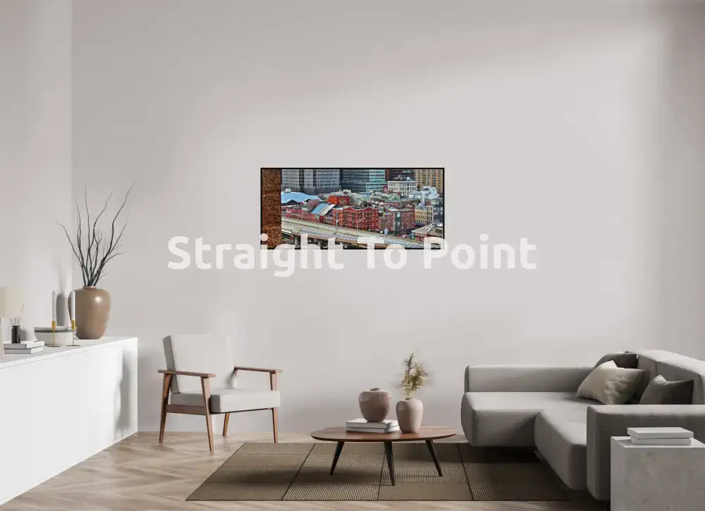 Looking Over South Street 54 x 24″ / Matte WhiteWall App Product